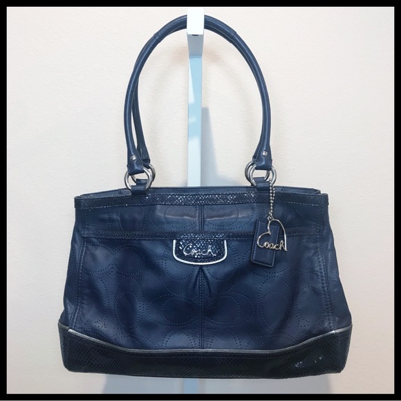 Coach Park Elevated Leather Snakeskin F19969 - Picture 2 of 11